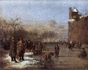 VELDE, Adriaen van de Amusement on the Ice r oil painting